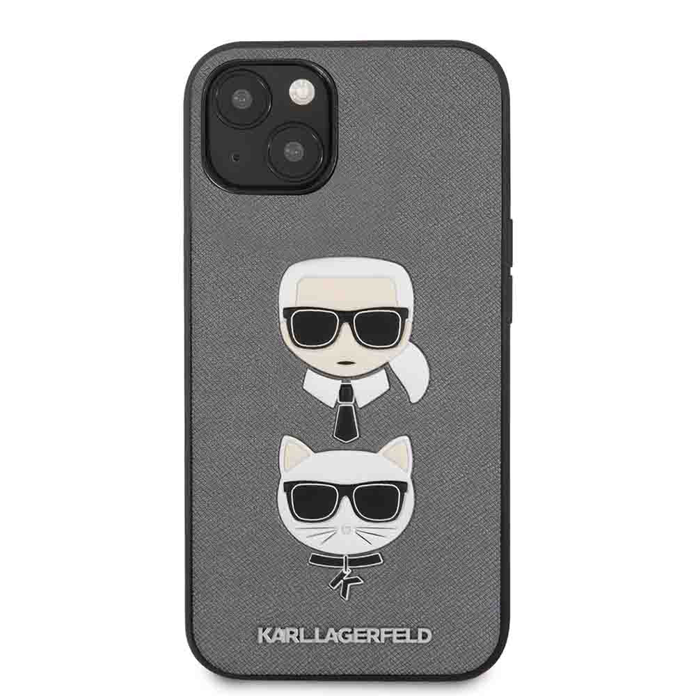 Karl Lagerfeld PU Saffiano Case With Embossed Karl & Choupette Head For iPhone 13 (6.1 Karl Lagerfeld PU Saffiano Case With Embossed Karl & Choupette Head For iPhone 13 (6.1